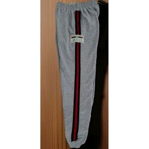 Gucci Boys Jogger Pants XL Logo Gray Elastic Waist See Pictures Measurements